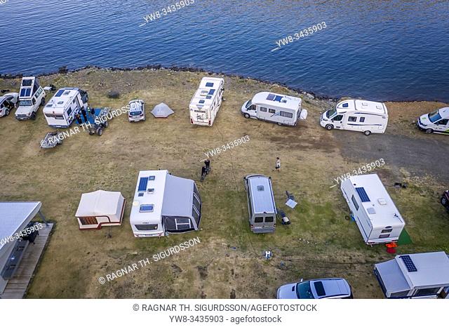 Campgrounds, Bildudalur, Arnarfjordur fjord, Westfjords, Iceland