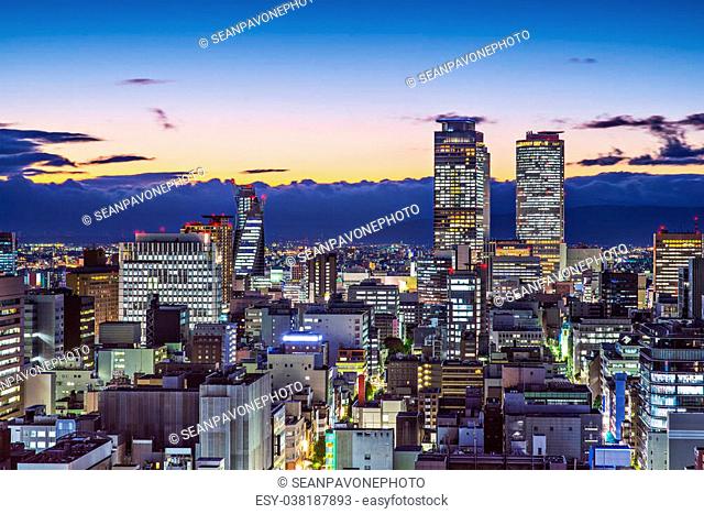 Nagoya, Japan cityscape at twilight