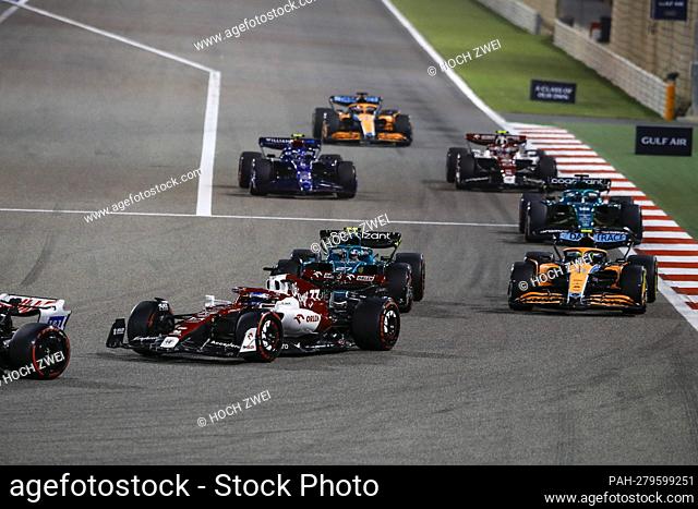 #77 Valtteri Bottas (FIN, Alfa Romeo F1 Team ORLEN), #27 Nico Hulkenberg (DEU, Aston Martin Aramco Cognizant F1 Team), #4 Lando Norris (GBR, McLaren F1 Team)