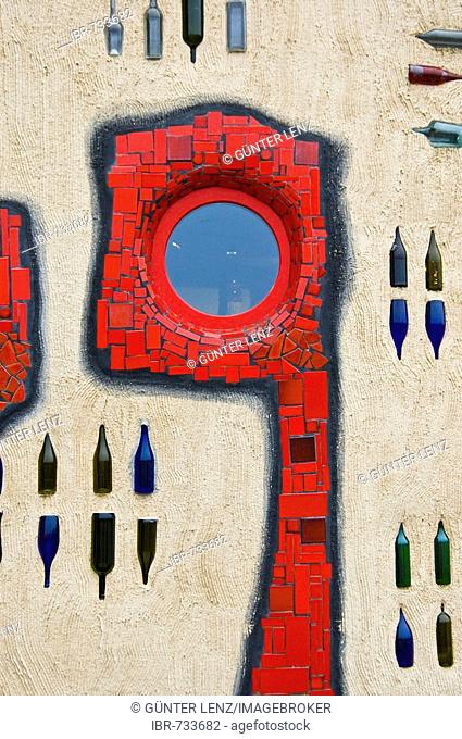 Art designed by painter/sculptor Hundertwasser, Altenrhein Market Hall, Thal, St. Gallen, Switzerland, Europe