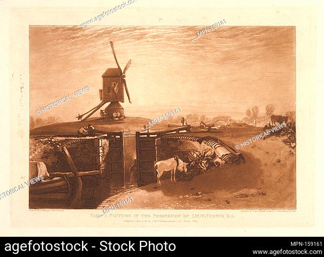 Windmill and Lock (Liber Studiorum, part VI, plate 27). Artist: Designed and etched by Joseph Mallord William Turner (British