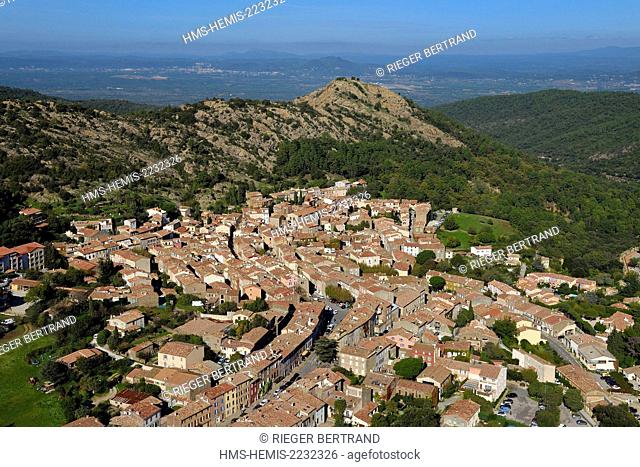 France, Var, Massif des Maures, La Garde Freinet (aerial view)