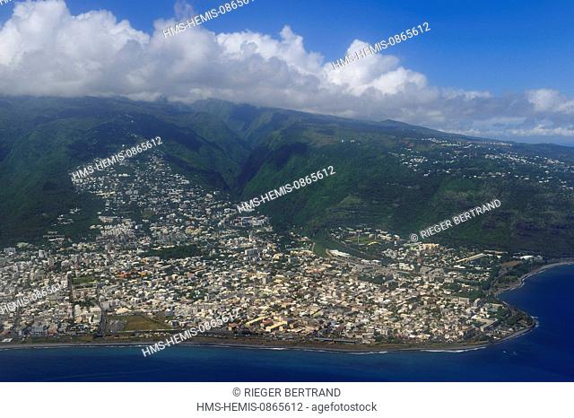 France, Ile de la Reunion (French overseas department), Saint Denis (aerial view)