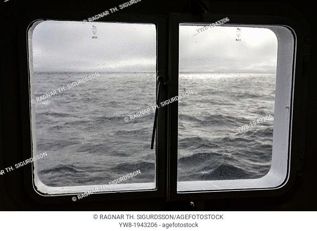 Sea- from the window of the Akademik Sergey Vavilov -Russian ice breaker used as a cruise ship for polar regions. Greenland