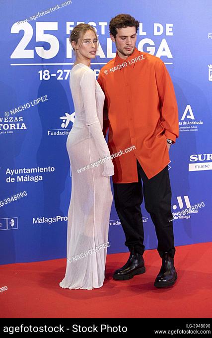 Pol Hermoso and Olivia Baglivi attends to the Malaga Film Festival presentation at Hotel Villamagna photocall on March 3, 2022 in Madrid, Spain