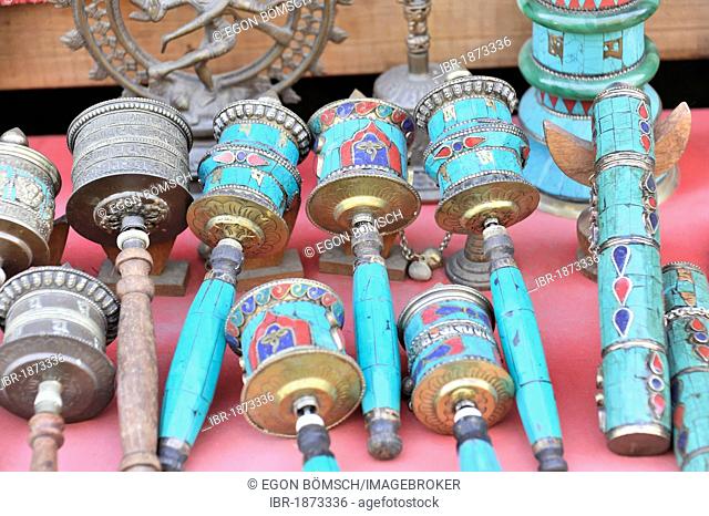 Prayer wheels, souvenirs, Kathmandu, Nepal, Himalaya, Asia