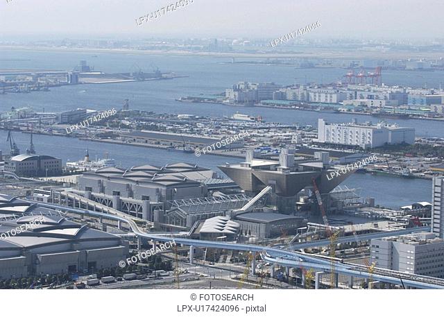 Tokyo International Exhibition Hall, Aerial View, Pan Focus