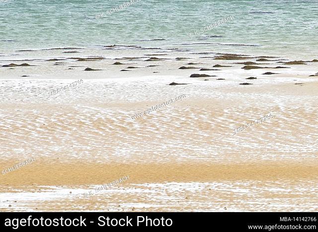 europe, republic of ireland, county donegal, intertidal zone on the sandy beach of gweedore bay near bunbeg