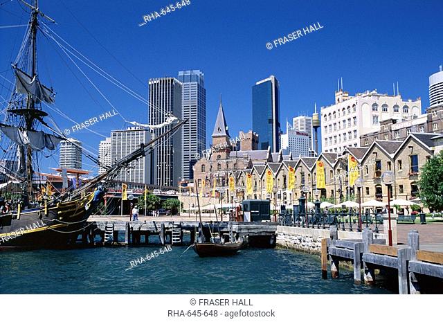Waterfront of the historical district of The Rocks, Sydney, New South Wales N.S.W., Australia, Pacific