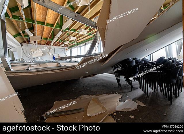 Illustration picture shows the ceiling of the council chamber of the Lichtervelde town hall collapsed on Thursday 07 July 2022