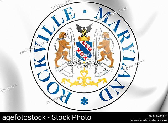 3D Seal of Rockville (Maryland), USA. 3D Illustration