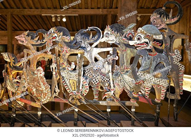 Rod puppets displayed in the Setia Darma House of Masks and Puppets. Mas, Ubud, Bali, Indonesia