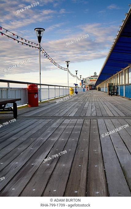 Bournemouth Pier early on a summer morning, Bournemouth, Dorset, England, United Kingdom, Europe