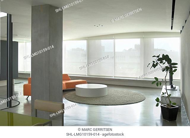 Modern living with concrete floors
