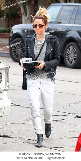 Ashley Tisdale takes her lunch to go on Melrose Place Featuring: Ashley Tisdale Where: Los Angeles, California, United States When: 19 Dec 2014 Credit:...