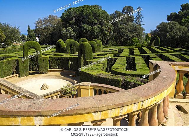 Public park of the Labyrinth Park of Horta, Barcelona, Catalonia Spain Europe