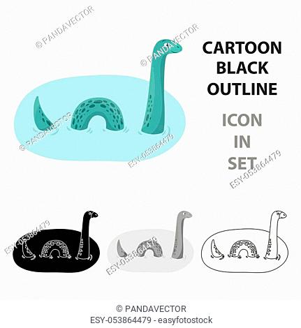 Loch Ness monster icon in cartoon design isolated on white background,  Stock Vector, Vector And Low Budget Royalty Free Image. Pic. ESY-053864479  | agefotostock