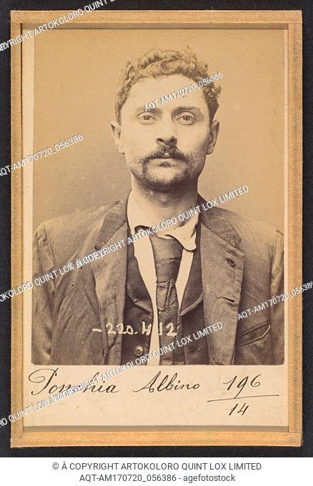 Ponchia. Charles, Albino. 32 ans, nÃ© le 1/3/62 Ã  Montanaro (Italie). Menuisier. Anarchiste. 2/7/94. , 1894, Albumen silver print from glass negative, 10