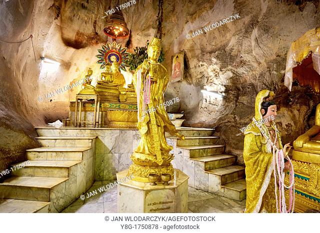 Thailand - Khao Yoi Buddhist Cave Temple, Buddha statues inside
