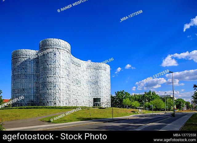 Modern architecture on the university campus of the BTU Cottbus: the futuristic ten-story information, communication and media center (IKMZ) by Swiss star...