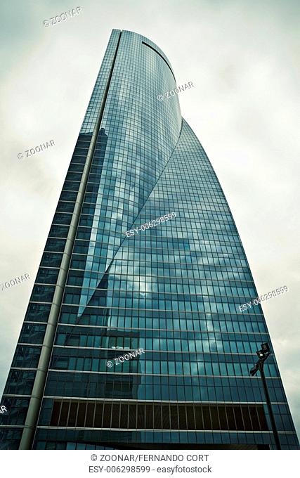 Crystal Tower, skyscraper of Madrid, placed in financial zone , four modern skyscrapers (Cuatro Torres), Spain