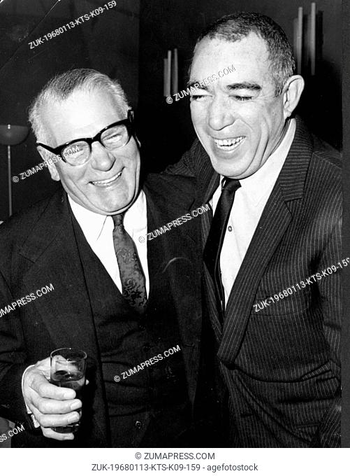 Jan. 13, 1968 - Rome, Italy - Oscar winning ANTHONY QUINN (1915-2001) was a Mexican-American actor who starred in many critically acclaimed and commercially...