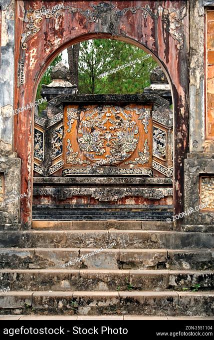 Arc and wall near Tu Duc tomb, Hue, central Vietnam