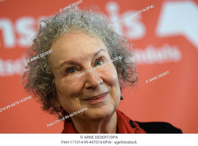 Canadian author Margaret Atwood speaks during a press conference at the Frankfurt Book Fair in Frankfurt, Germany, 14 October 2017