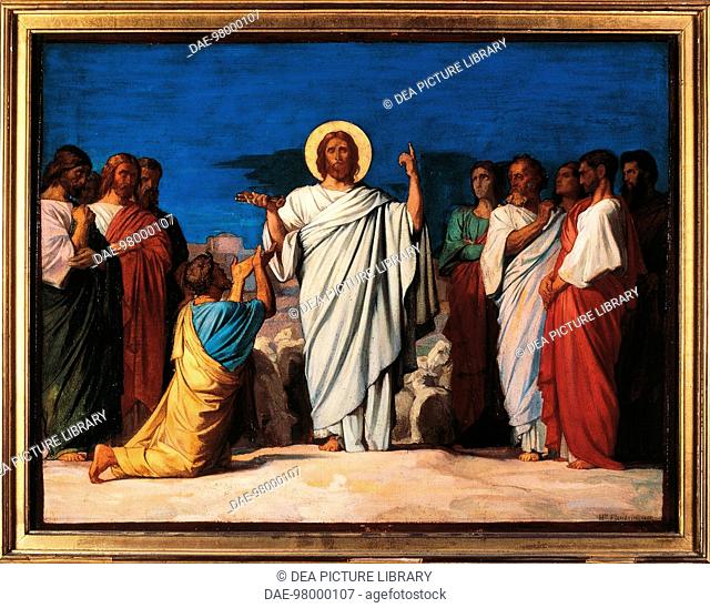 The mission of the Apostles, 1861, by Jean Hippolyte Flandrin (1809-1864), preparatory cartoon for the paintings of Saint Germain-des-Pres