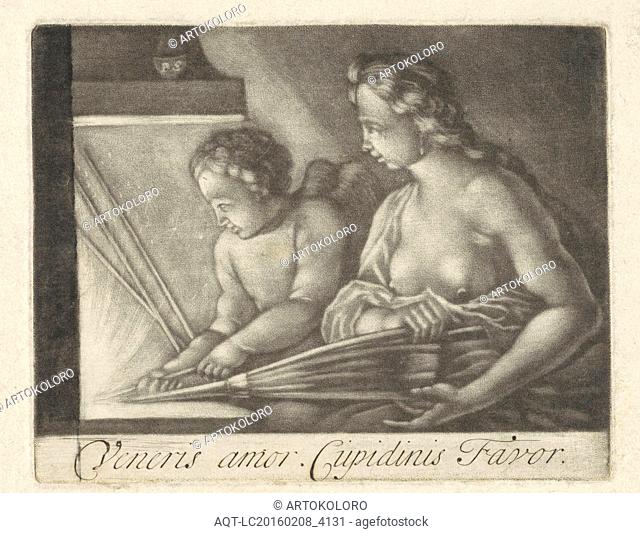 Venus and Cupid light a fire, Paul van Somer (II), 1659 - 1704