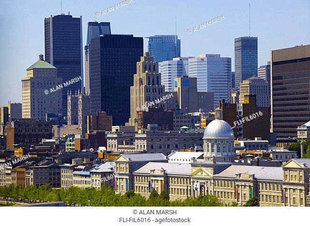 Old Montreal and City Skyline, Quebec
