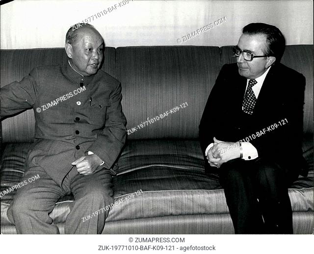 Oct. 10, 1977 - China's Postal Minister In Rome: Mr.Chung Fu-hsiang, the Minister of Post and Tell-communications of China