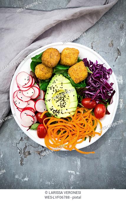 Plate of Falafel and salad