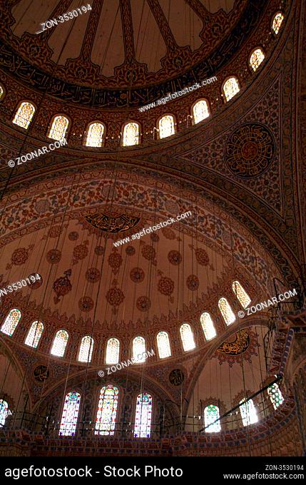 Inside blue mosque in Istanbul, Turkey