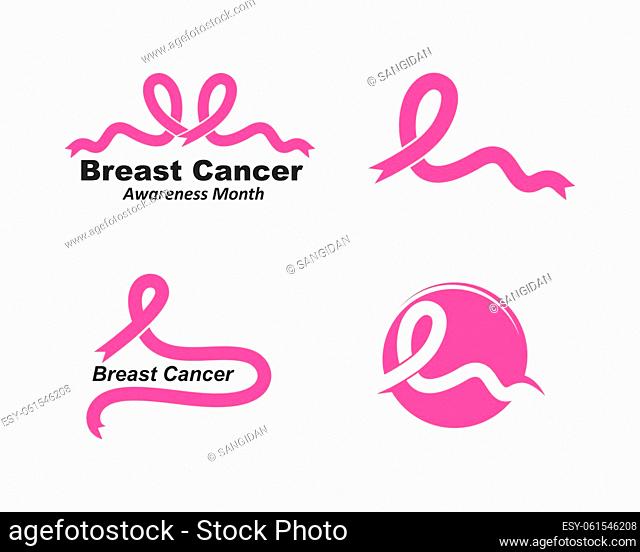 breast cancer ribbon vector illustration design template