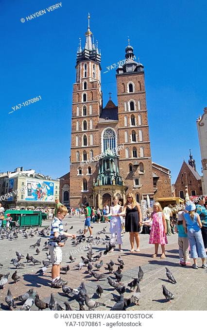 St Mary's Church Old Town Square Cracow Poland