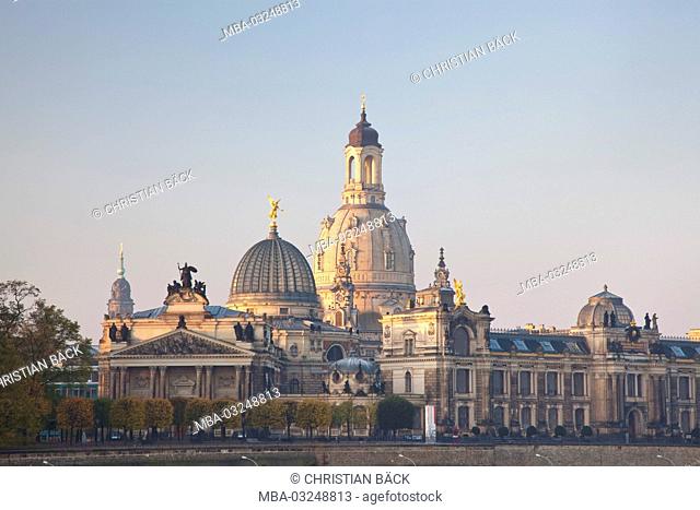 View at the domes of the Old Town, Dresden, Saxony, Germany