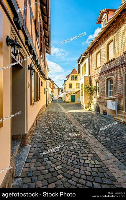 Obergasse in the historic old town of Meisenheim am Glan, well-preserved medieval architecture in the northern Palatinate highlands, a pearl in the Glantal