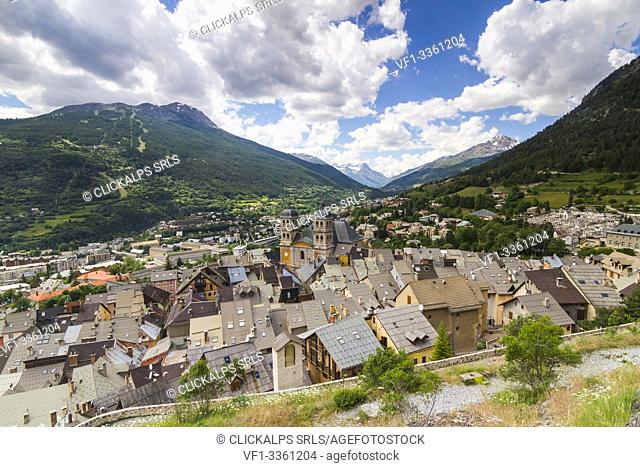 A panoramic view of the old town of Briancon, Alps, France, Europe
