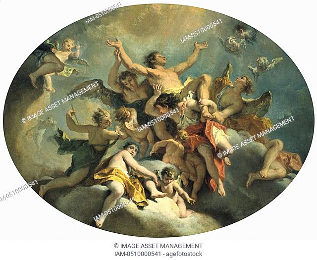 Sebastiano Ricci Italian Rococo Era Painter, 1659-1734 Assumption of St  Sebastian, Painting Rococco