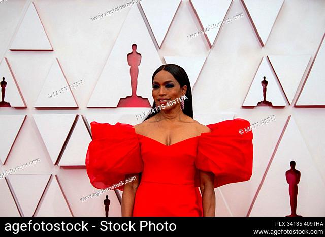 Angela Bassett arrives on the red carpet of The 93rd Oscars® at Union Station in Los Angeles, CA on Sunday, April 25, 2021