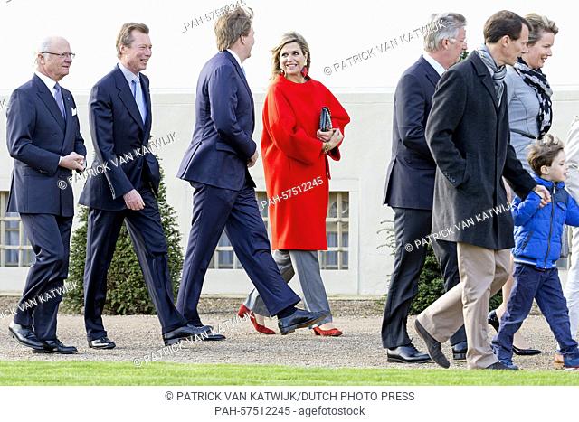 King Carl Gustaf of Sweden, Grand Duke Henri of Luxembourg, King Willem-Alexander and Queen Maxima of The Netherlands, King Philippe and Queen Mathilde of...