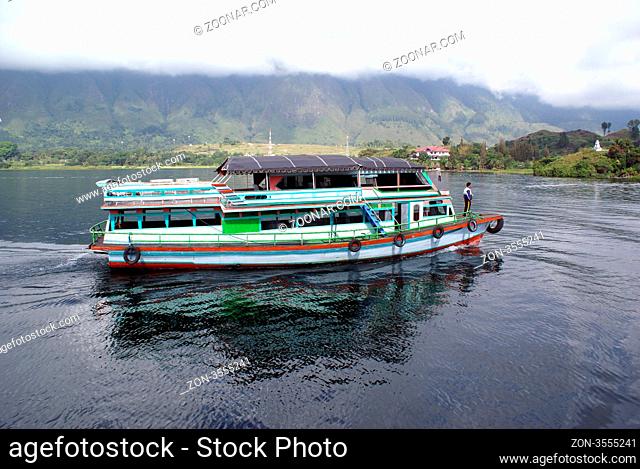 Ferry on the lake Toba, Sumatra, Indonesia