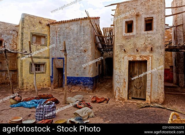 Abandoned and deserted city in Ouarzazate, Morocco. The area also is being used as film studios