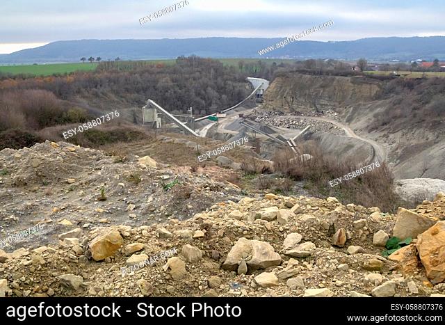 spoil heap scenery at a quarry in Southern Germany