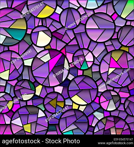 abstract stained-glass mosaic background - purple and violet