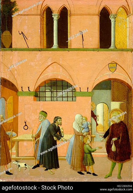 Saint Anthony Distributing His Wealth to the Poor, c. 1430/1435. Creators: Sano di Pietro, Master of the Osservanza Triptych