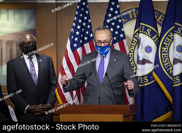 United States Senate Majority Leader Chuck Schumer (Democrat of New York), offers remarks during a press conference on passage of gun violence prevention...