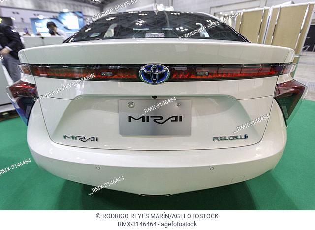 September 26, 2018, Tokyo, Japan - Toyota Mirai on display during the Electric Vehicle & Plug-in Hybrid Vehicle Exhibition (EVEX) in Tokyo Big Sight