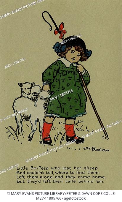 Traditional nursey rhyme Little Bo-Peep. Artist Ethel Parkinson